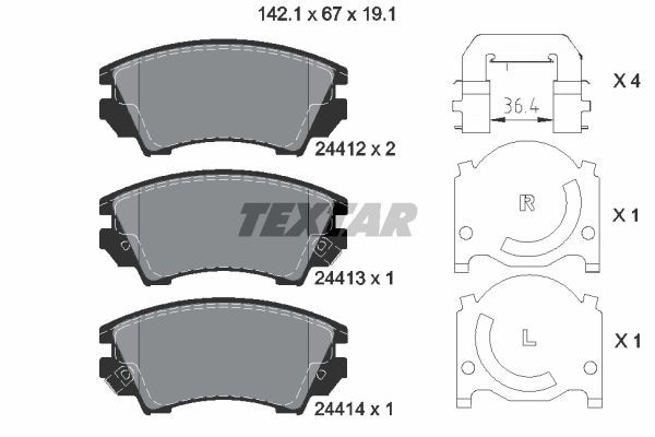 Колодки тормозные передние TEXTAR 2441201