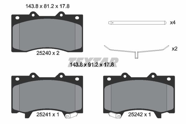 Колодки тормозные передние TEXTAR 2524001