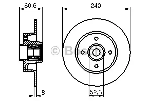 Диск тормозной задний BOSCH 986479278