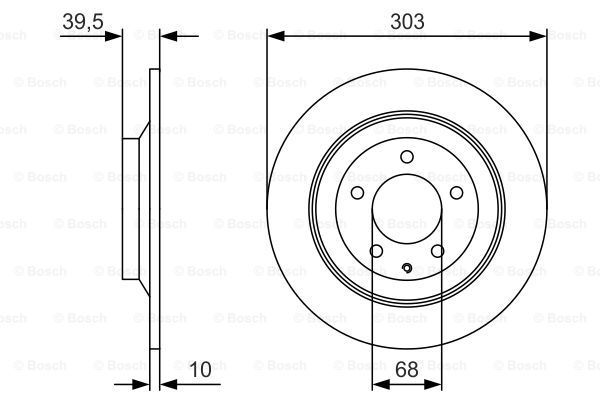 Диск тормозной задний MAZDA CX-5 11-> BOSCH 0 986 479 V04