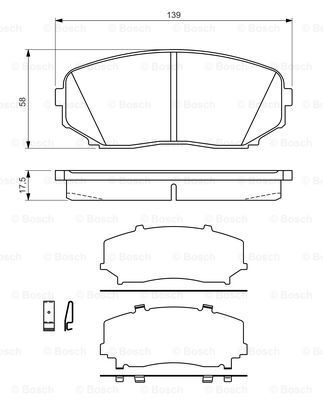 Колодки передние MAZDA CX-7/CX-9 all 07-> BOSCH 0 986 494 375