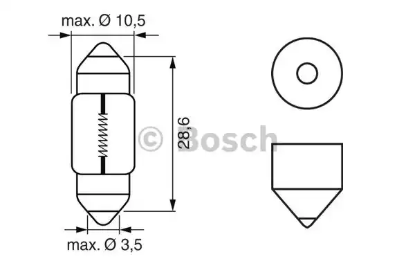 Лампа 12V C10W 10W BOSCH Pure Light 1 шт. картон пальчиковая 1 987 302 227