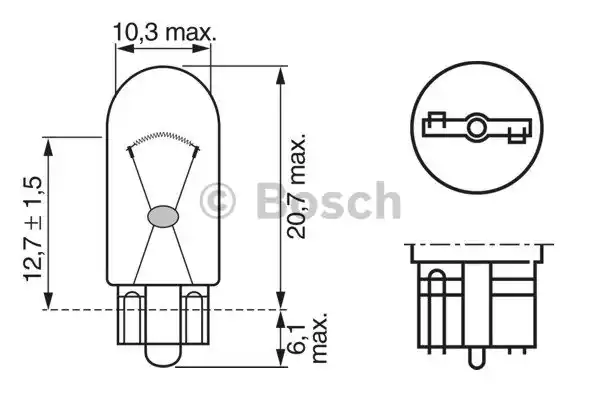 Лампа 24V W3W 3W W2,1x9,5d BOSCH Trucklight 1 шт. картон 1 987 302 517