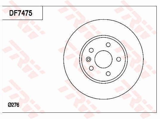 Диск тормозной передний CHEVROLET Cruze/OPEL Astra J TRW DF7475