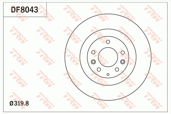 Диск тормозной передний MAZDA CX-7 06-14 / CX-9 07-> / FORD EDGE 10-> TRW DF8043