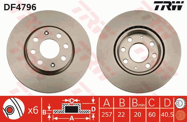 Диск тормозной передний OPEL CORSA D TRW DF4796