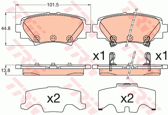 Колодки задние MAZDA 3 III 2013-> TRW GDB3593