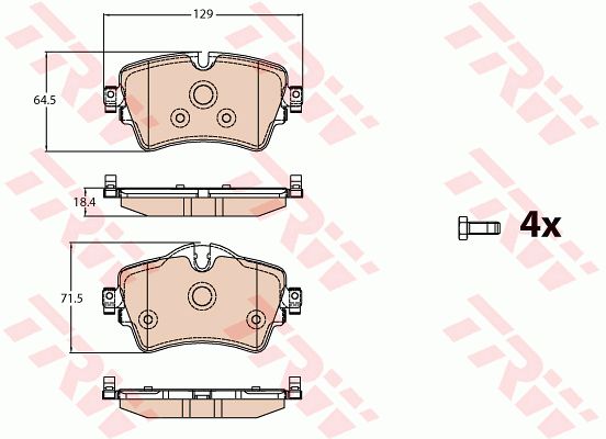 Колодки передние BMW 2-F45/46 MINI F54/F55/F56/F57/F60 TRW GDB 2087