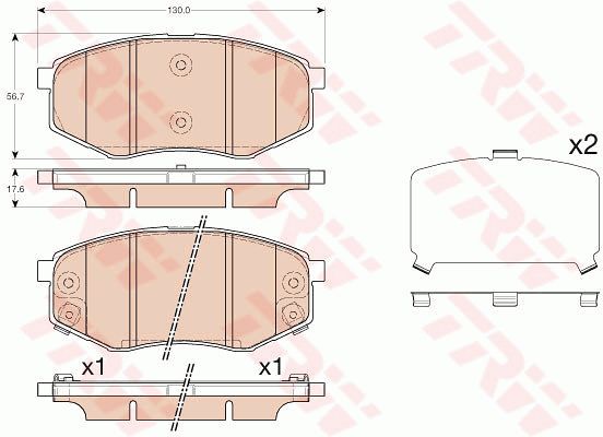 Колодки передние KIA i45/ix20/ix35/SonataVI/Tucson/Soul II/Sportage TRW GDB3553