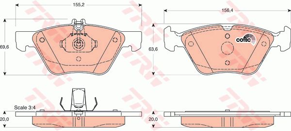 Колодки тормозные передние TRW GDB1215