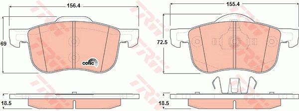 Колодки тормозные передние TRW GDB1388