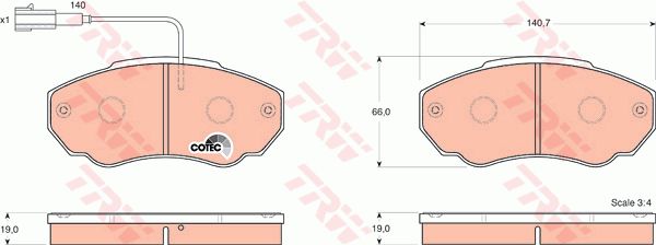 Колодки тормозные передние TRW GDB1517