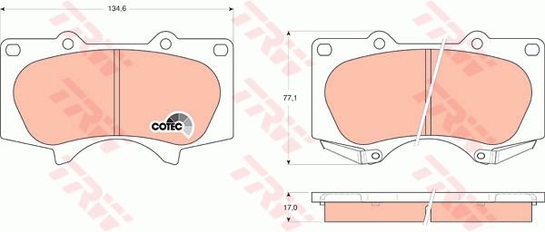 Колодки тормозные передние TRW GDB3364