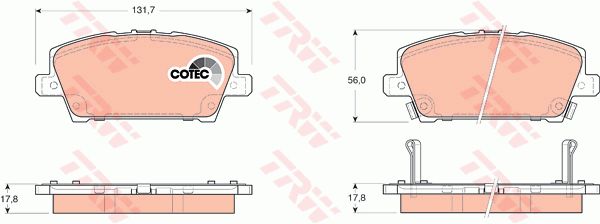 Колодки тормозные передние TRW GDB3407