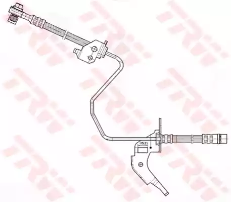 Шланг тормозной задний R OPEL Astra G/H/Meriva/Zafira A /ABS+ /L=530mm TRW PHD566