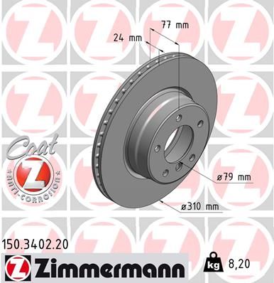 ДИСК ТОPМОЗНОЙ ZIMMERMANN 150.3402.20