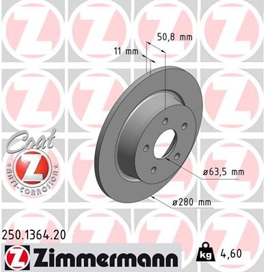 ДИСК ТОPМОЗНОЙ ZIMMERMANN 250136420