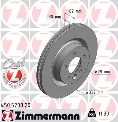 Диск тормозной LAND ROVER DISCOVERY III (TAA) 4.4 ZIMMERMANN 450520820