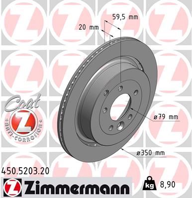 Диск тормозной LAND ROVER Range RoverIII/Discovery III/IV ZIMMERMANN 450520320