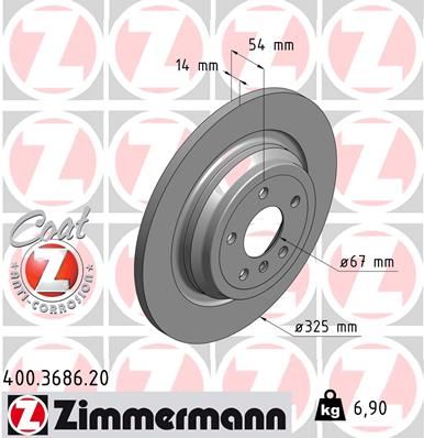 Диск тормозной задний MB M-CLASS ML350 ZIMMERMANN 400368620