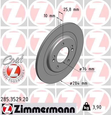 Диск тормозной задний с покрытием COAT Z ZIMMERMANN 285.3529.20