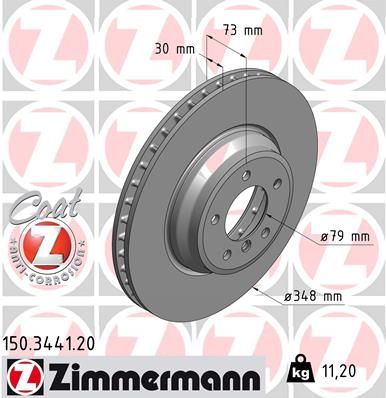 Диск тормозной передний BMW E93 ZIMMERMANN 150.3441.20