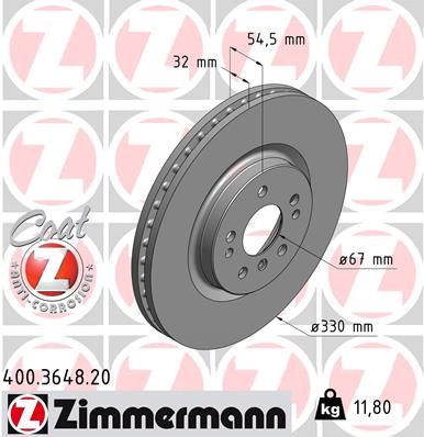 Диск тормозной передний MERCEDES Coat Z ZIMMERMANN 400364820