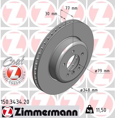 Диск тормозной передний ZIMMERMANN 150.3434.20