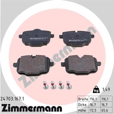 КОЛОДКИ ЗАД BMW F10/F11/F12/F13/F18/F06 11- ZIMMERMANN 247031671