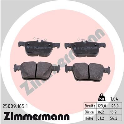 Колодки задние ZIMMERMANN 25009.165.1