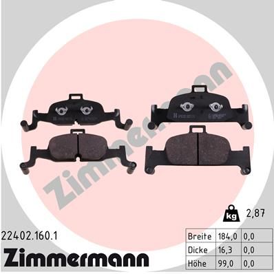 Колодки передние ZIMMERMANN 22402.160.1