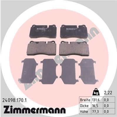 Колодки передние ZIMMERMANN 24098.170.1