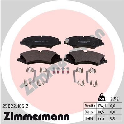 Колодки передние ZIMMERMANN 250221852