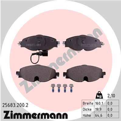 Колодки передние ZIMMERMANN 25683.200.2