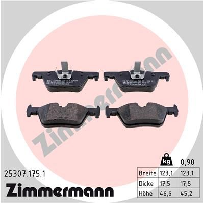 КОЛОДКИ ТОРМ ДИСК. ЗАД. BMW 1 (F20) 114 d 10.2012- ZIMMERMANN 253071751