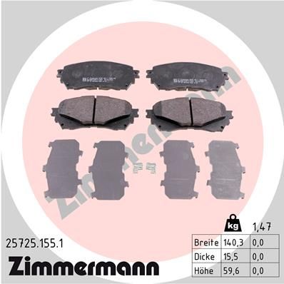 Колодки торм. ZIMMERMANN 25725.155.1