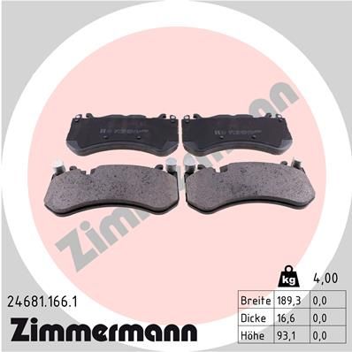 Колодки тормозные (компл) 4ШТ ZIMMERMANN 246811661