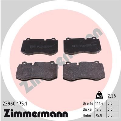 Колодки тормозные MB CLS 06 ZIMMERMANN 239601751