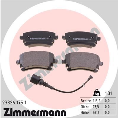 Колодки тормозные дисковые ZIMMERMANN 233261751