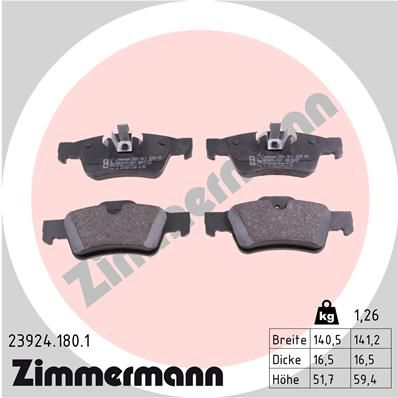 Колодки тормозные задние MB ML(W164)/GL(X164) 04- ZIMMERMANN 23924.180.1