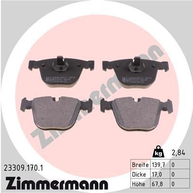 Колодки тормозные задние ZIMMERMANN 23309.170.1