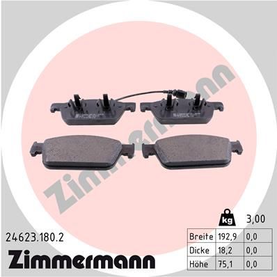 Колодки тормозные ПЕР SBB VAG 2009-> ZIMMERMANN 246231802