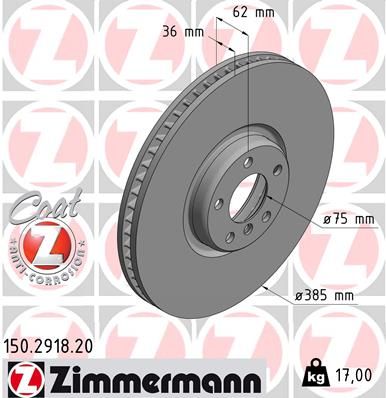 Тормозной диск ZIMMERMANN 150.2918.20