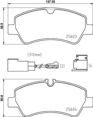 Колодки задние FORD Transit 13->/Tourneo 20-> /для сдвоенных шин BREMBO P 24 187