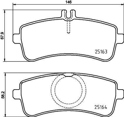 Колодки задние MB W205/A205/SL IV (R231) BREMBO P50132