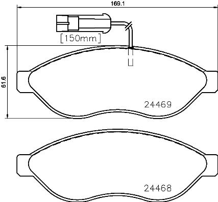 Колодки передние CITROEN/FIAT/PEUGEOT all Bus 2006-> /до 1500kG BREMBO P23143