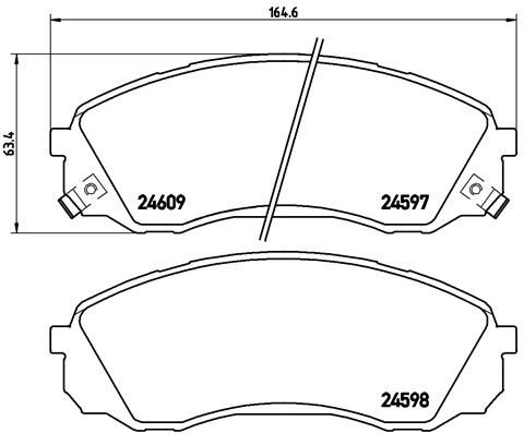 Колодки передние HYUNDAI H-1/Starex/KIA Carnival III BREMBO P30041