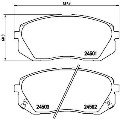 Колодки передние HYUNDAI ix35/KIA Sportage III /Type Sumotomo BREMBO P30039