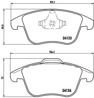 Колодки передние LAND ROVER RR Evoque 2011-> BREMBO P44020