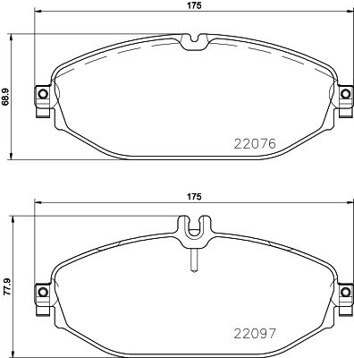 Колодки передние MB C-205 13-> / CLS-257 18-> / E-213/238 16-> BREMBO P 50 124